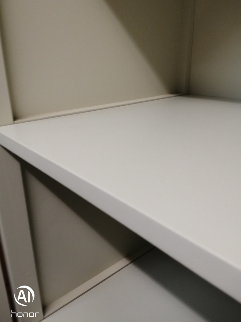 CREAM GLAZED FRONTED DISPLAY UNIT WITH DRAWER