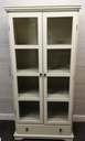 CREAM GLAZED FRONTED DISPLAY UNIT WITH DRAWER
