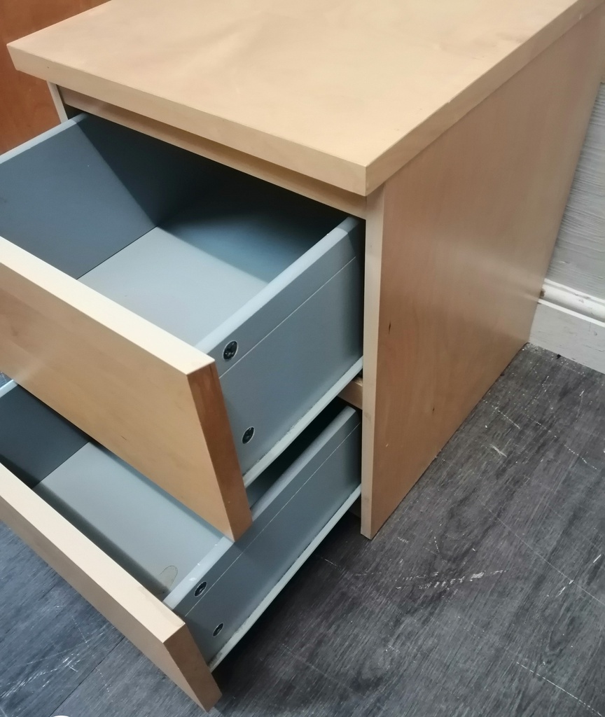 Pair of beech style bedside chests