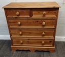 Solid pine five drawer chest