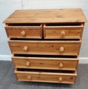 Solid pine five drawer chest