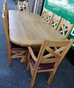 QUALITY OAK EXTENDING 11FT TABLE AND 10 CHAIRS