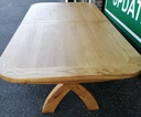 QUALITY OAK EXTENDING 11FT TABLE AND 10 CHAIRS