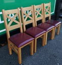 QUALITY SET OF SIX OAK AND LEATHER CHAIRS
