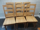 SET OF SIX LADDER BACK DINING CHAIRS
