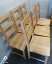 SET OF SIX LADDER BACK DINING CHAIRS
