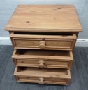 PAIR SOLID PINE THREE DRAWER BEDSIDES CHESTS