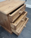 PAIR SOLID PINE THREE DRAWER BEDSIDES CHESTS