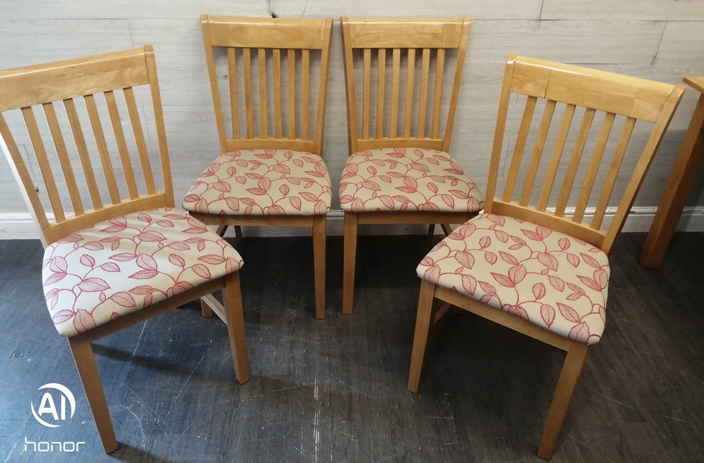 Rubber wood table and four chairs
