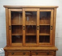 Sliding door oak glazed display unit