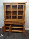 Sliding door oak glazed display unit