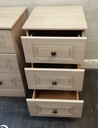 PAIR OF TALL THREE DRAWER CREAM BEDSIDE CHESTS