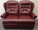 Lovely High Back Leather Two Seater Recliner Sofa