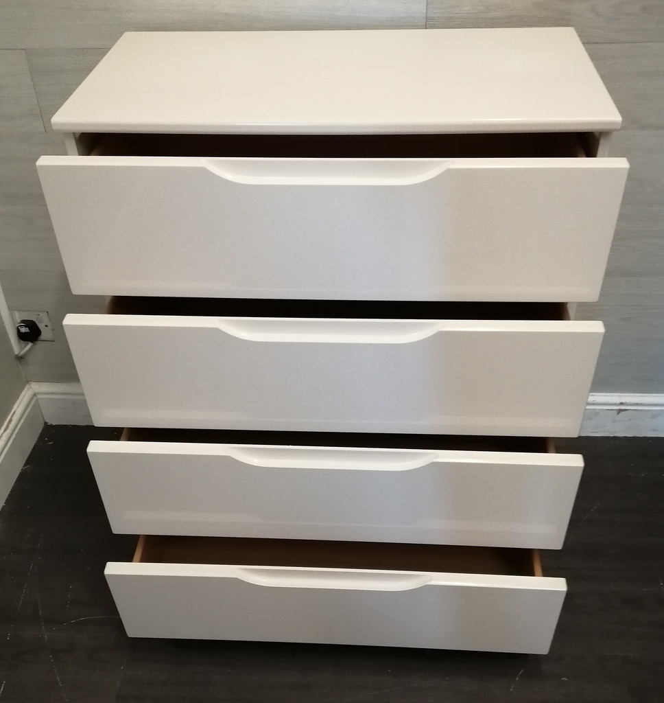 lovely modern white/ cream gloss chest
