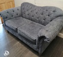 Grey Button Back Chesterfield Style Sofa