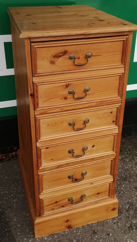 Quality solid pine three drawer file unit