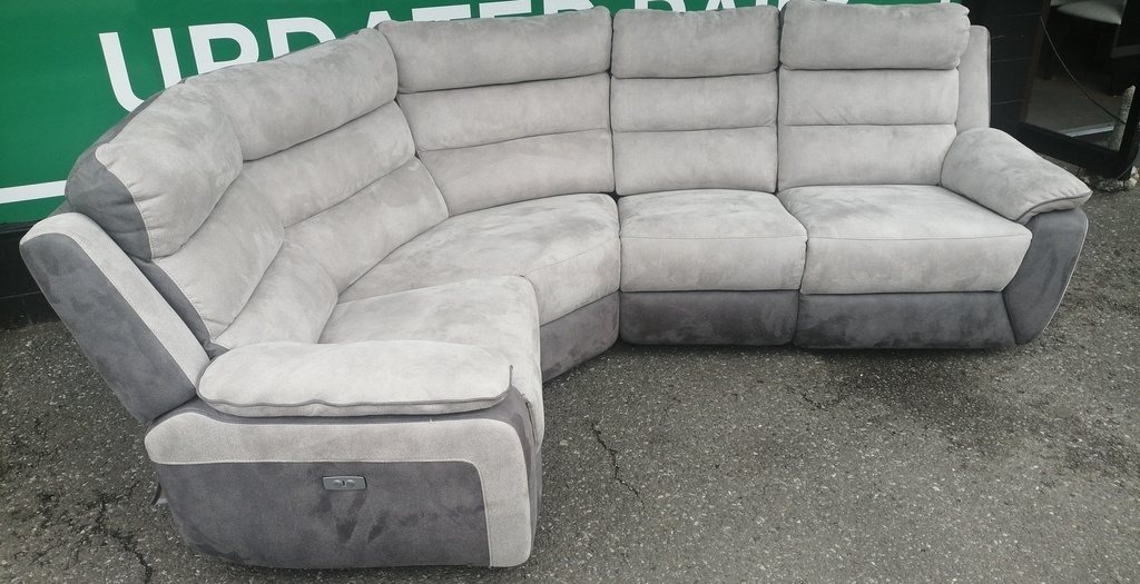 STUNNING GREY ELECTRIC RECLINER CORNER SOFA