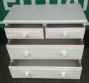 lovely shabby chic solid pine chest of four drawers