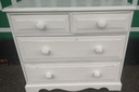 lovely shabby chic solid pine chest of four drawers