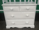 lovely shabby chic solid pine chest of four drawers