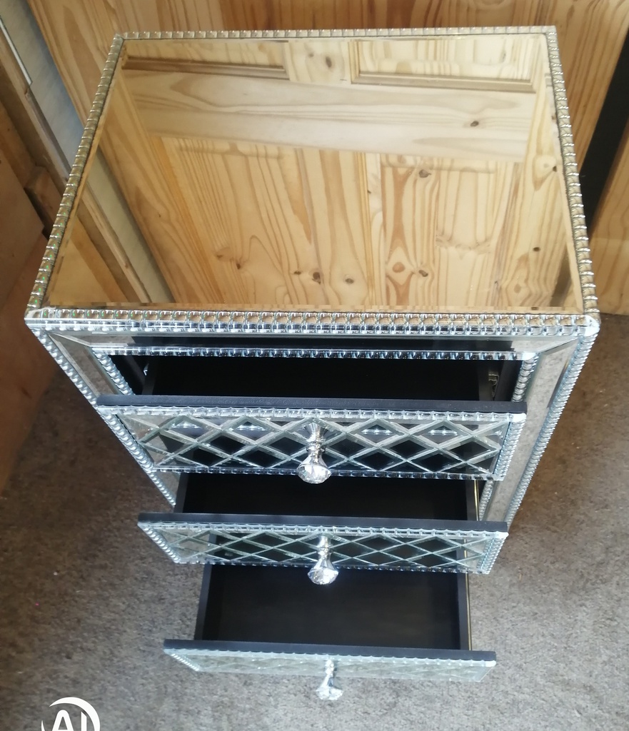 LOVELY MIRRORED BEDSIDE/ SIDE TABLE