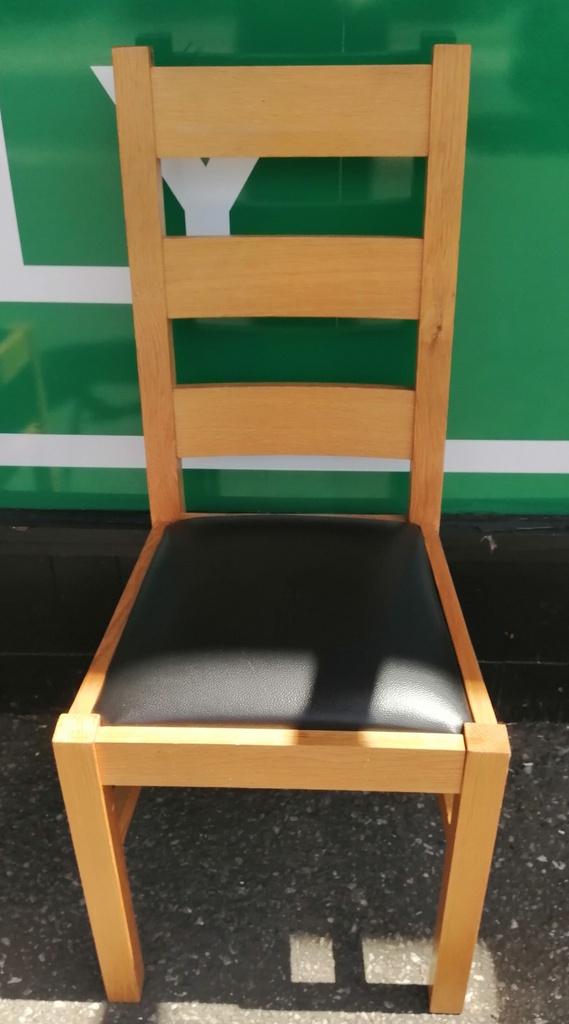 Quality set 4 x Oak Slat Back Dining Chairs