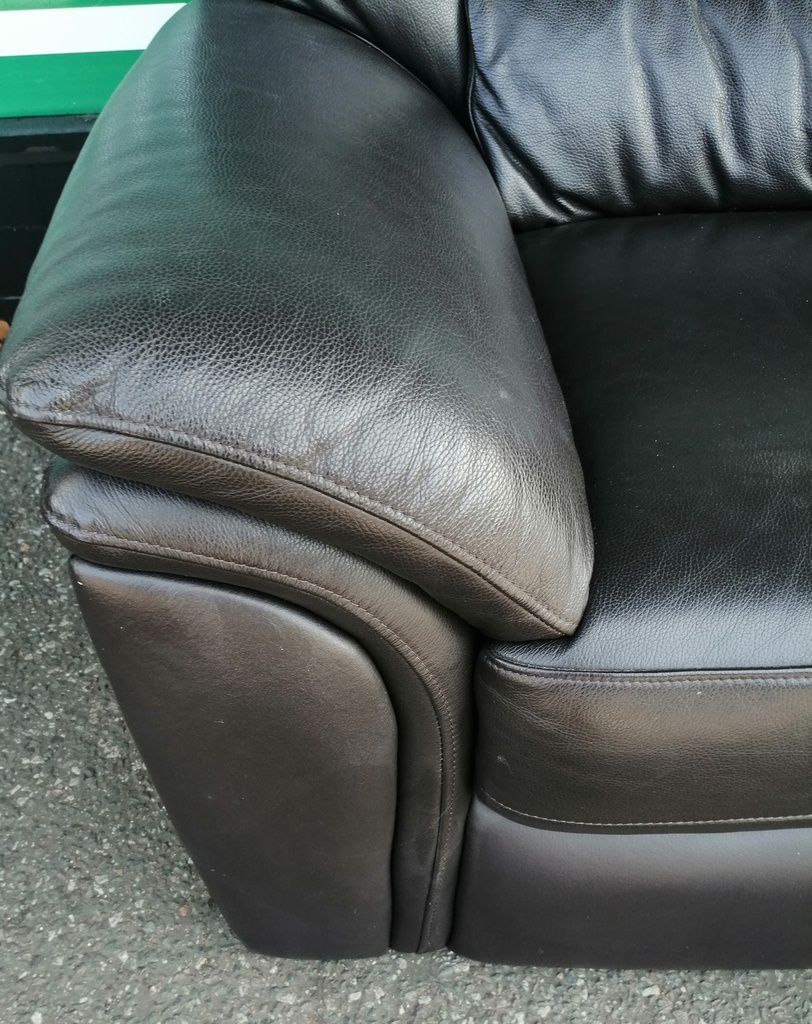 Quality Dark Brown  Leather Two Seater Sofa