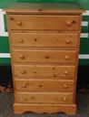 Quality Neat Solid Pine Tall 6 Drawer Chest