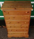 Quality Neat Solid Pine Tall 6 Drawer Chest