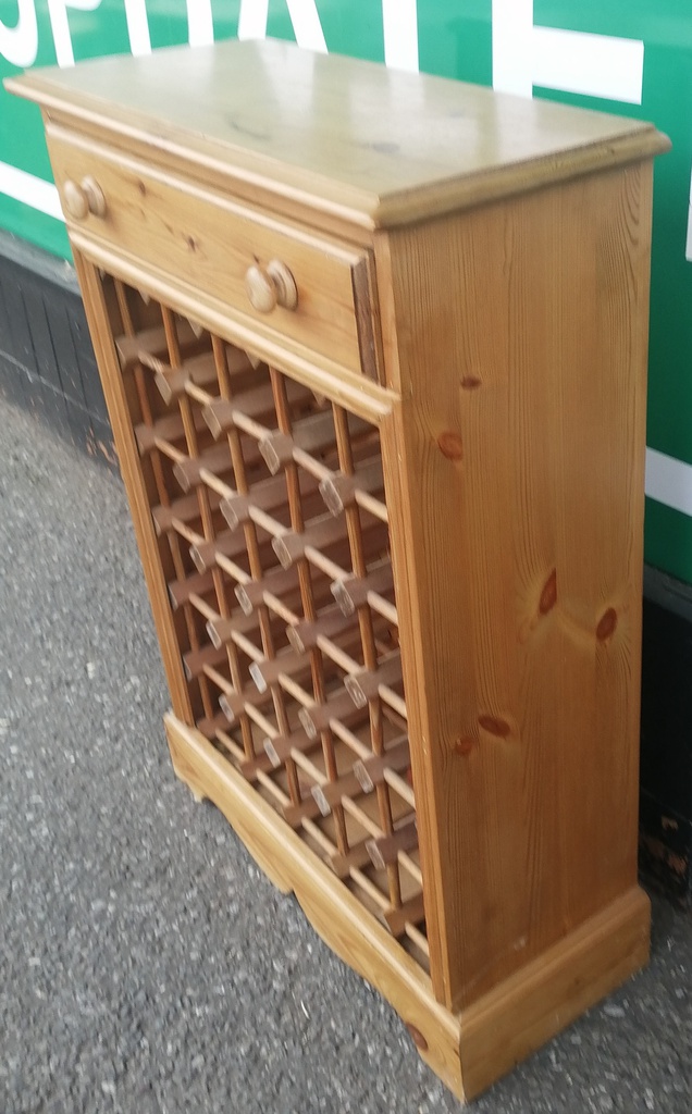 Neat solid pine wine rack