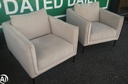lovely modern designer cream armchairs