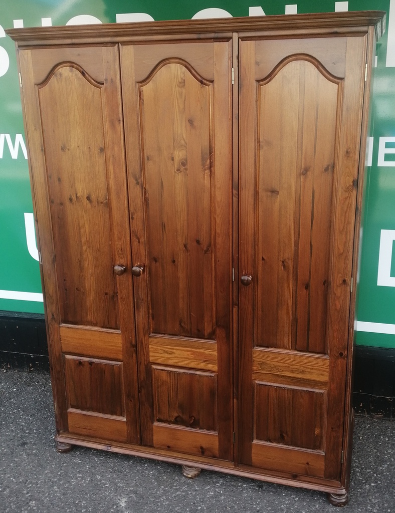 Triple  dark pine wardrobe