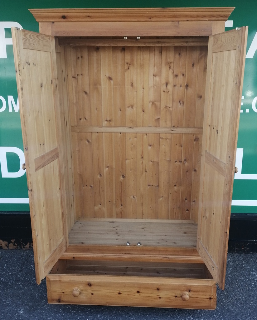 SOLID PINE WARDROBE WITH DRAWER