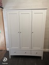 White Triple Wardrobe with Drawers