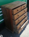 Solid pine six drawer chest