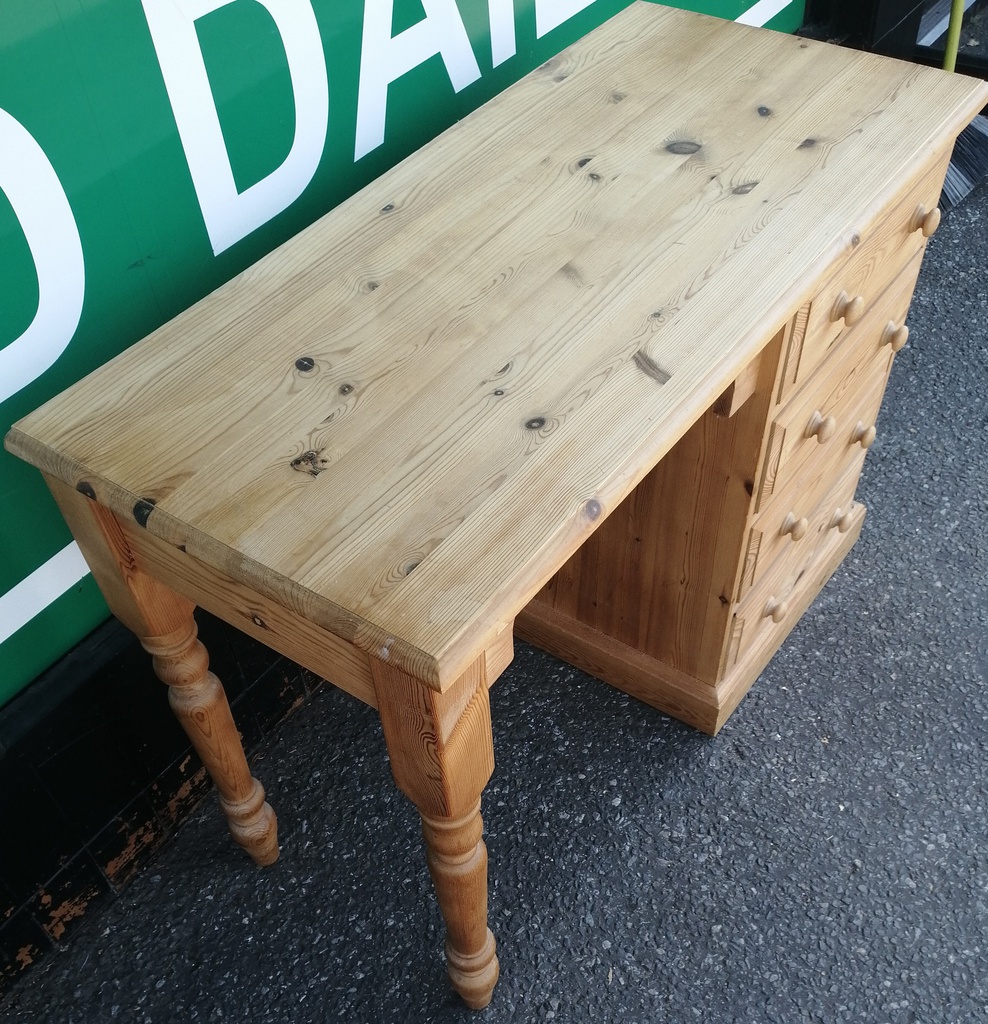 SOLID PINE FOUR DRAWER DESK / DRESSING TABLE