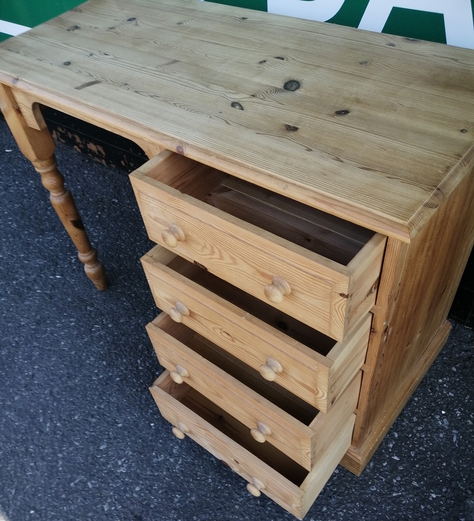 SOLID PINE FOUR DRAWER DESK / DRESSING TABLE