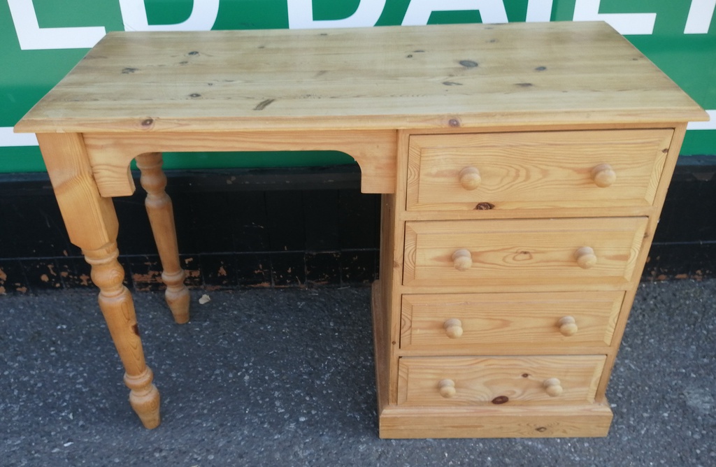 SOLID PINE FOUR DRAWER DESK / DRESSING TABLE