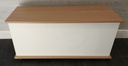 White and wood style blanket box