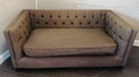 Brown Toned Button Back Two Seater Sofa