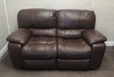 Brown Leather Two Seater Electric Recliner Sofa