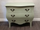 French Bombe Style painted three Drawer Chest