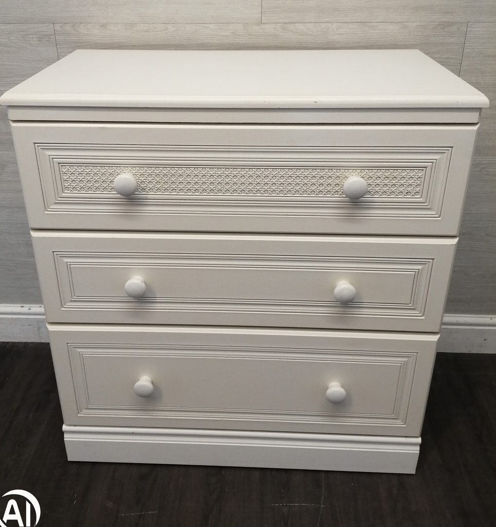ALSTONS White three Drawer Chest