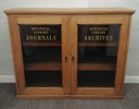 Antique Oak glazed fronted bookcase display unit
