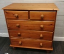 Solid pine five drawer chest