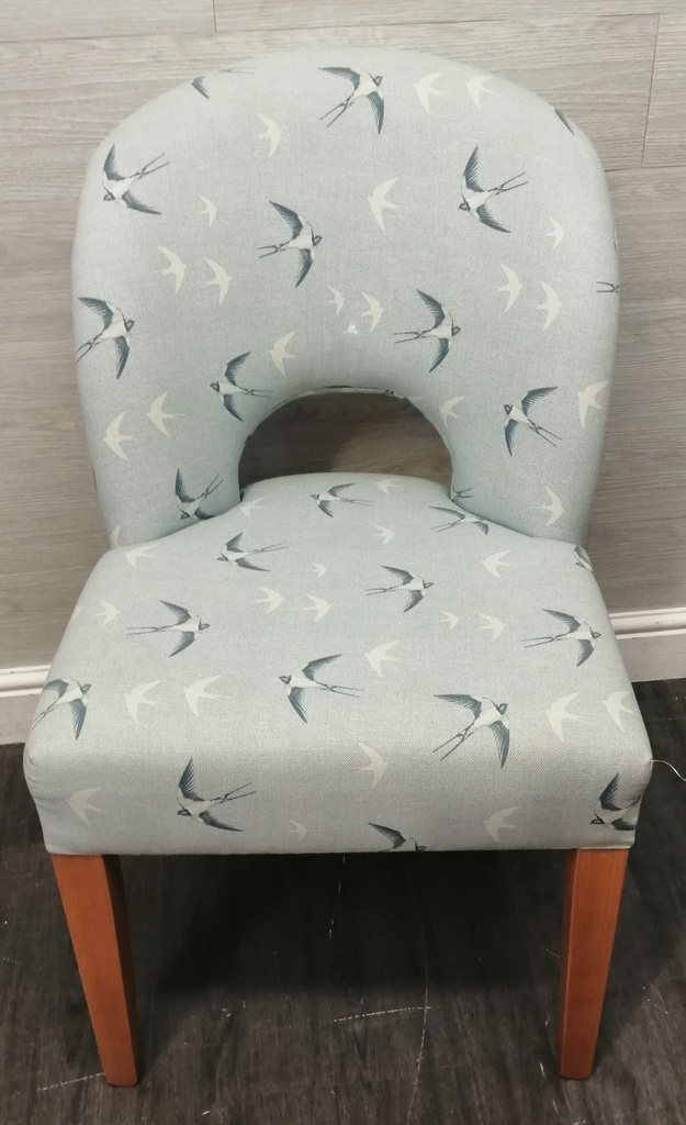 Single Upholstered swallow bird print Chair