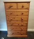 Quality solid pine tall chest of seven drawers