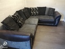 DFS GREY TONED PILLOW BACK CORNER SOFA