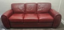 Deep red leather three peice suite