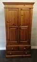Solid pine double wardrobe with drawers